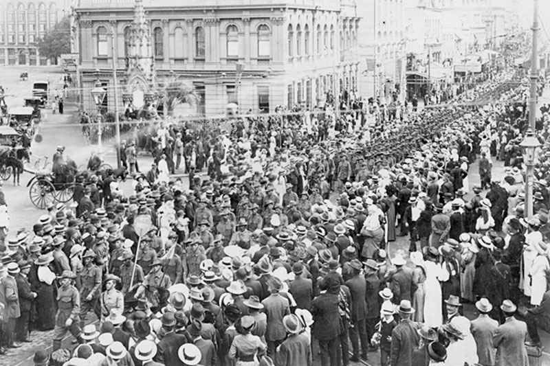 ANZAC Day in Brisbane in 1916 (image credit Australian War Memorial)