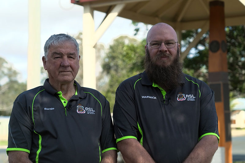 Bernie Rushby - Vice President of the Yarraman RSL Sub Branch and Warwick O'Neil - President of the Yarraman RSL Sub Branch