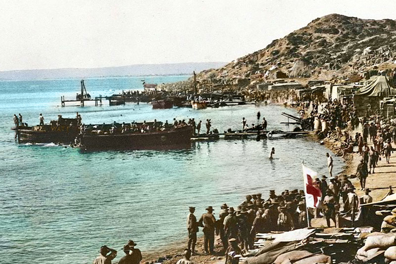 Image: Australian War Memorial |ANZAC Beach, Gallipoli on 25 April 1915