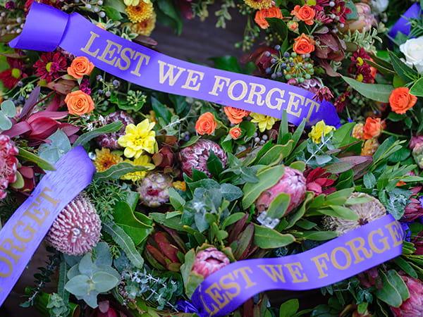 ANZAC Day 2020 wreath at Service at RSL Queensland